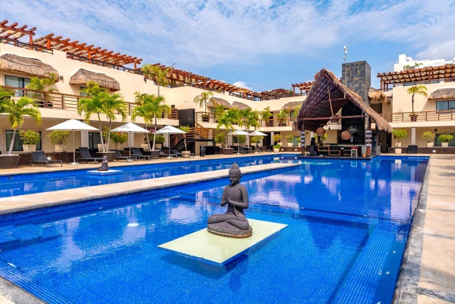 Апартаменты Departamento En Aldea Thai Con Terraza, Vista Al Mar Y Alberca Privada, Para 8 Personas Плая-дель-Кармен Экстерьер фото
